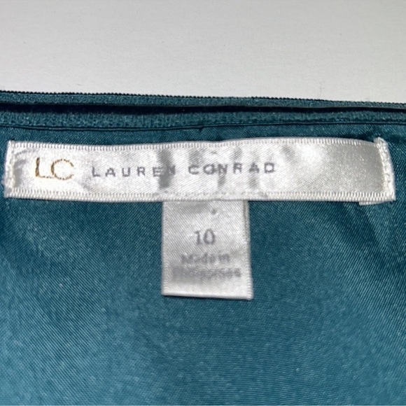 LAUREN CONRAD Gorgeous Dark Teal Green Cocktail, Holiday, Party Dress! Size 10 - Picture 8 of 10